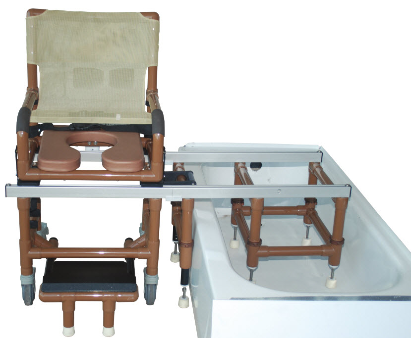 Wood Tone Dual Shower Transfer Chair from MJM International